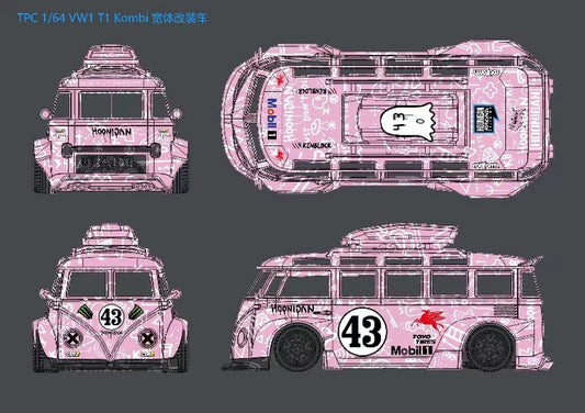 VW T1 Kombi #43 Hoonibus Pink Pegasus